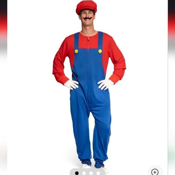 Tipsy Elves Men's Super Plummer Men's One Piece Costume Sz-M - Picture 1 of 13